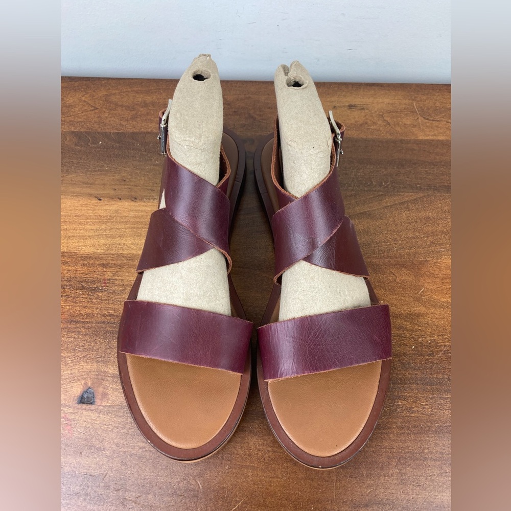 Zara Basic Collection Brown Leather Slingback San… - image 8